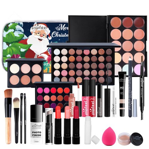 All in One Makeup Kit for Women Full Kit, Christmas Gifts Set for Women Girls, Makeup Essential Bundle with Eyeshadow Palette Makeup Brush Lipstick Blush Foundation Concealer Mascara Eyebrow Pencil