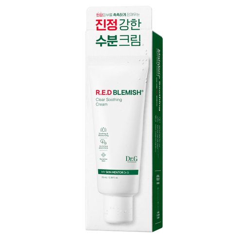 Dr.G Red Blemish Clear Soothing Korean Moisturizer Face Cream, 70ml - Cica Cream, Korean Skin Care Moisturizer, Korean Face Moisturizer, Facial Moisturizer, Korean Skincare, K Beauty Skincare Coreano