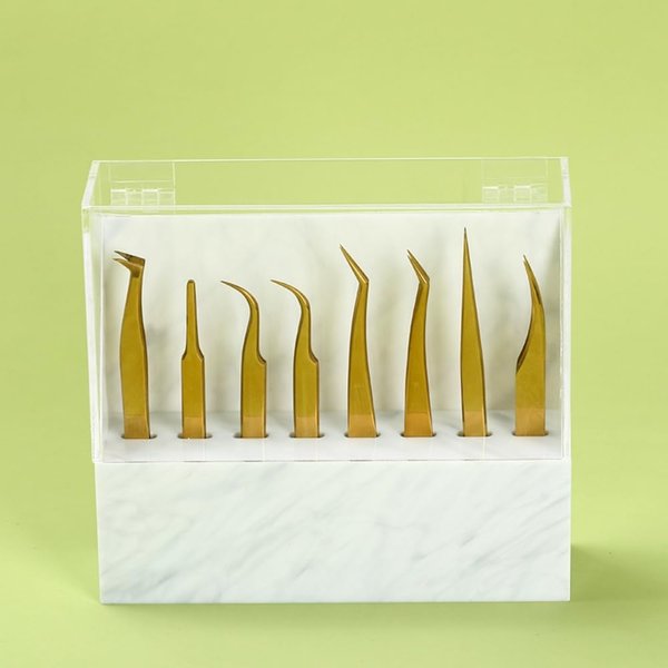 LIXIMMAZN 8 Holes Tweezers Holder, Acrylic Rack Storage Eyelash Extension Tools with Dust Cover Durable Tweezer Display Stand Holder Eyelash Extension Supplies Acrylic Display Stand Tool Salon