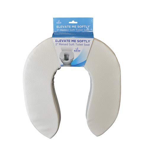 Blue Jay An Elite Healthcare Brand ELEVATE ME SOFTLY Foam Toilet Seat | 2 inch Seat Lifter for Elderly Comfortable Sitting Elderly Comfortable Sitting with Adjustable Hook and Look Closure for Secure