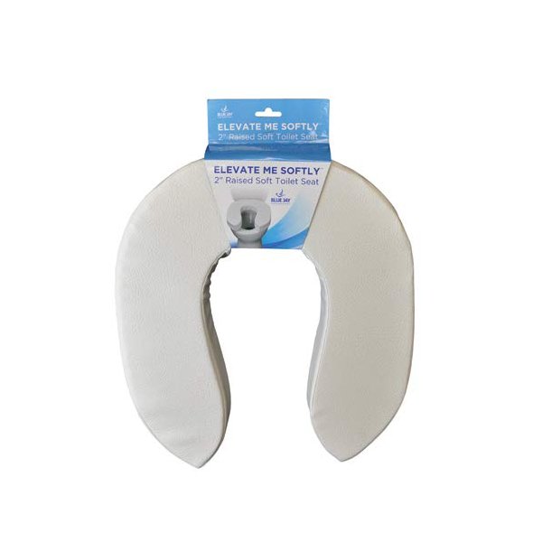 Blue Jay An Elite Healthcare Brand ELEVATE ME SOFTLY Foam Toilet Seat | 2 inch Seat Lifter for Elderly Comfortable Sitting Elderly Comfortable Sitting with Adjustable Hook and Look Closure for Secure