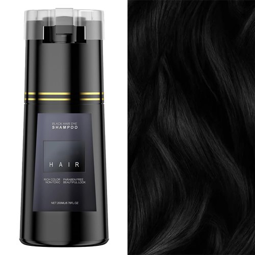 Bupposes Natural Black Hair Color Shampoo for Dark Hair, Hair Dye Shampoo Instant 3 in 1, Hair Dye Shampoo, Hair Instant Dye Shampoo for Men & Women (brack1PCS)
