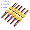 Blomiky XT60H 5 Pairs Female and Male 14AWG Silicon Wire Extention Deans XT60 Plug Connector for RC Cars Drone Lithium Battery XT60 Plug 5