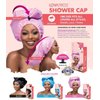 FEMI LOVATRESS 100% Waterproof One Size Fits All Shower Cap for Long Hair Styles, Locs, and Braids (PINK)