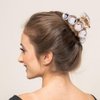 Luxshiny Rhinestone Hair Clip Crystal Jaw Hair Claw Clips No- Slip Clear Golden Blue Brown Octopus Jaw Barrettes Hair Accessories For Women Girls, Pack Of 4 Hair Clips Medium