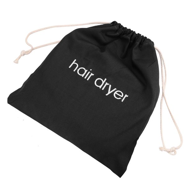 Senkary Hair Dryer Bags Drawstring Hairdryer Travel Bag Cotton Hair Dryer Storage Bag, 11.8 Inch by 13.8 Inch (Black)