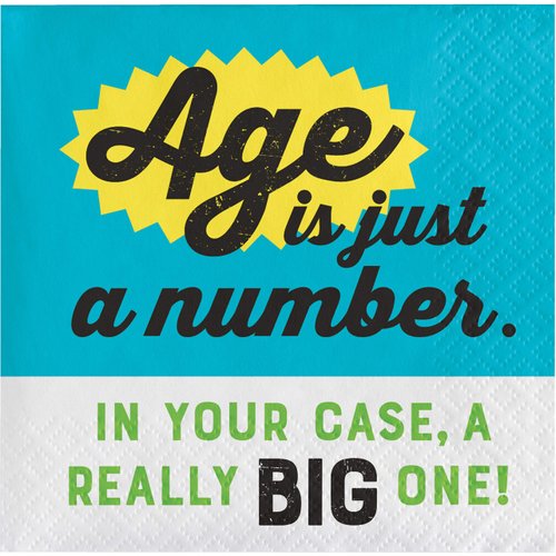 Creative Converting Old Age Humor Beverage Napkins, 5", Multi-colored