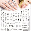 2sheets Semi Permanent Tattoo Tiny Small Temporary Tattoos Realistic Finger Tattoos Adult Women Fake Tattoos Long Lasting 1-2 Weeks