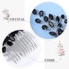 JONKY Crystal Wedding Hair Comb Black Rhinestone Hair Piece Bridal Headpieces Hair Accessories for Women