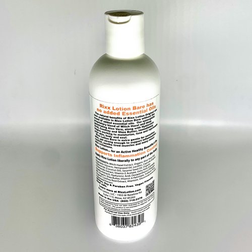 Rixx Lotion Bare Natural Herbal Blend (Sport Cap) with Witch Hazel, Aloe Vera, Shea Butter and Hyaluronic Acid. Moisturizer and Skin Toner for Face and Body.