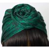 OYSRONG Short Black Color Straight Headband Afro Wig With Green Headband Attached Wigs With Turban Head-wrap Wig