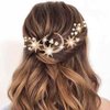 BARTOSI Gold Moon Star Hair Pins Rhinestone Bridal Hair Clips Pearl Bride Wedding Hair Accessories for Women and Girls (Pack of 4) (Gold)