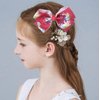 JOJO SIWA Hair bows Clips - 6 pieces/set siwa rainbow printed knot ribbon bow for girls handmade boutique hair clip children hair accessories (C)