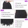 18 Inch 6 Packs New Faux Locs Crochet Hair Pre-Looped Wavy Black Soft Faux Locs Crochet Braiding Hair for Women Dreadlocks Hair Synthetic Hair Extensions (18 Inch,1B#)