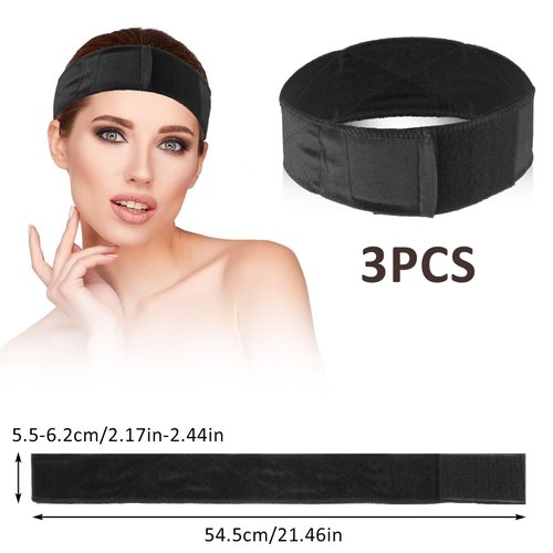 AHQiZFX 3 Pieces Wig Grip for Female, Adjustable Wig Grip Headband Wig Grip Bands for Keeping Wigs in Place Wig Grip Cap, Wig Accessory for Women Wigs Gripper No Slip Velvet Wig Head Grip Band Beige