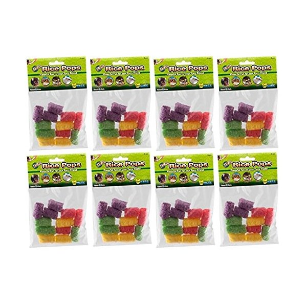 Ware Manufacturing 8 Pack Of Small Rice Pops Small Animal Treats (Each Pack Contains 12 Treats / 96 Treats Total)