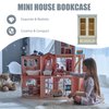 NUOBESTY 1pc 1:12 Scale Mini Bookshelf Furniture Miniature Display Cabinet Model Wooden Shelf Cabinet Doll House Furniture Accessories