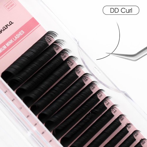 NATUHANA Round Eyelash Extensions 0.15mm DD Curl Russian Volume Lash 8-15mm Mixed Tray False Lashes Supplies,Classic Individual Lash Extensions 16Rows/Case Matte Black (black;0.15 DD, 8-15 MIX)