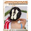 CHLINS 3 Count Bow Claw Clip - Bow Clips for Women in Satin, Nonslip Claw Clips for Thick Thin Hair, Hair Accessory in Black, White, Pink