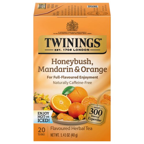 Twinings Honeybush Mandarin &amp; Orange Herbal Tea - Naturally Caffeine-Free Tea Bags Individually W...