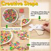 WinnerWhy 24 Sets Cross Crafts DIY Religious Wooden Cross Sticky Boards with Tissue Paper Beads Pompoms Make Your Own Cross Craft Christian Gift for Kids Sunday School Bible School Church Activities