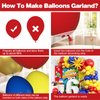 Red Yellow Blue Balloons Garland Kit, Carnival Circus Balloon Arch with Blue Red Yellow Metallic Gold Balloons for Baby Shower Birthday, Gender Reveal Carnival, Superhero, Video Game Themed Party