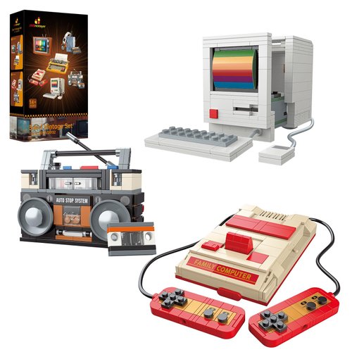 JMBricklayer Adult Vintage Building Sets 20132, Retro Game Console Computer Radio Collectible Model to Build, Nostalgic 80s Gifts for Retro Lovers and Gamers, Unique Vintage Decor Elements(552 Pieces)