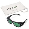 Migraine Relief Fit-Over Glasses by MigraLens | Medium Size | Outdoors and Computer Screens | Unisex | Green Lenses