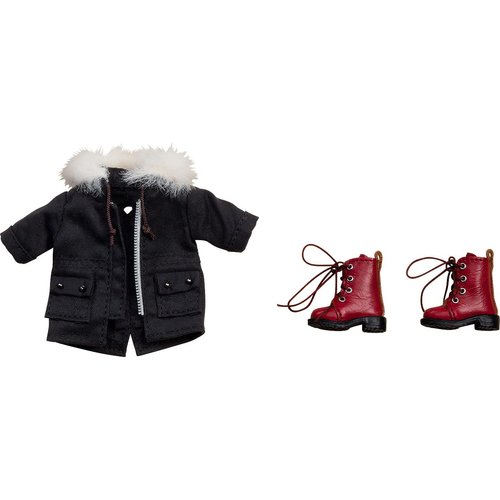 GOOD SMILE COMPANY Nendoroid Doll: Boots and Duffle Coat (Black) Warm Clothing Set
