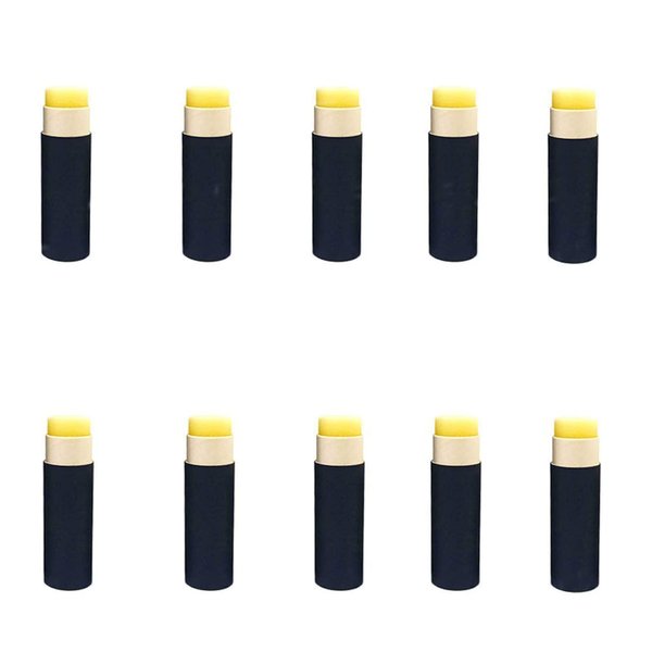 Healthcom 10 Pack 15ml Paperboard Lip Balm Tubes Kraft Paper Lipstick Tube Cardboard 0.5 Oz Empty Deodorant Container Solid Perfume Tube Cosmetic Box for DIY Chapstick Deodorant Crayon(Black)
