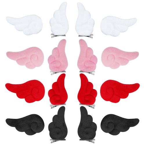 Haakong 16Pcs 4 Color Wings Hair Clips Angel Hairpin Kawaii Hair Accessories Cosplay Plush Cartoo...