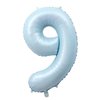 40-Inch Light Blue Number 9 Balloons With Crown, 9th Birthday Decorations for Boys Girls, Children's birthday party supplies. (Light blue 9)