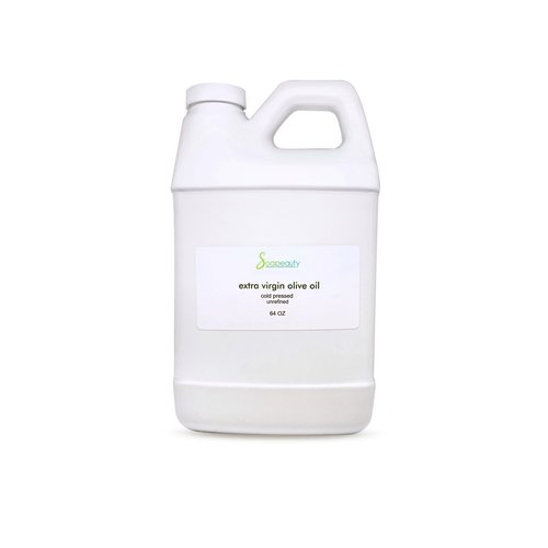 Soapeauty Extra Virgin Olive Oil | 100% Pure & Natural Unrefined Cold-Pressed Carrier Oil | Massage & Body Oil | for Skin, Face, Hair, and Soap Making | Carrier for Essential Oils | 64 fl oz