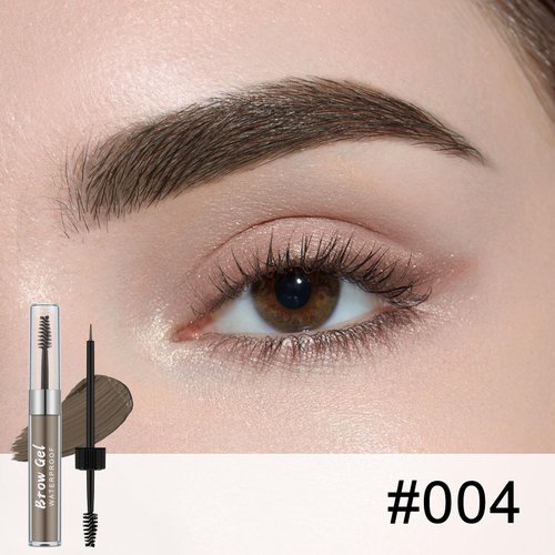 Apooliy 2Pcs Waterproof Eyebrow Gel Set，Highly Pigmented Liquid Eye Brow Gel and Clear Setting Brow Glue,Shaping Natural Eyebrows