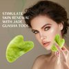 Disemot Jade Roller & Gua Sha Facial Tools, Natural Anti-Aging Jade Beauty Skin-Care Tool Face Roller to Rejuvenate Facial Skin Cooling, Slimming & Firming, Great as Stocking Stuffers