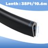 Rubber U Channel Edge Trim, Door Edge Seal Strip, Rubber Edge Trim, Fits Edge up to 0.08 Inch (2mm) U Shape Weather Stripping (Black, 34.8 Feet)