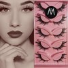 Eye Lashes Mink Fur Magnetic Eyelashes Natural 3D Volume Curl Winged Eyeliner Look Realistic Adhesive Messy Tips Elongated Eye Thick Faux Eyelashes Fox Cat Soft Imitation Lashes (5 Pairs Pack), Black