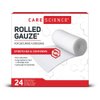 Care Science Rolled Gauze Pads 3 X 2.5 Yds for Cleaning or Covering Wounds, White, 24 Count