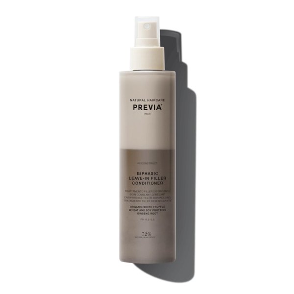 PREVIA Reconstruct Biphasic Leave-In Conditioner – Deep Conditioning for Damaged Hair with White Truffle Extract, 6.7 oz