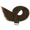 Ugeat Tape in Hair Extensions Human Hair Brown Hair Extensions Tape in for Women Chocolate Brown Seamless Tape in Human Hair Extensions Natural 20inch 20Pcs 50G