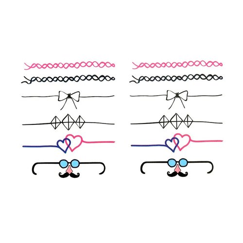 Oottati 2 Sheets Small Cute Temporary Tattoo Stickers Bow Ring Lovers Heart for Men Women Teens