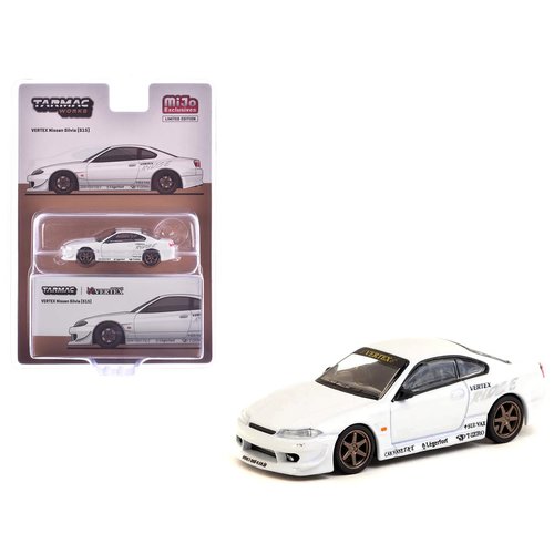 1:64 Scale Diecast Model Car Compatible with Nissan Silvia (S15) Vertex White Metallic Lamley Special Edition Global64 Series Limited Edition by Tarmac T64G-023-WH
