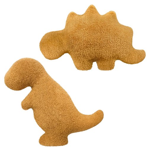 mermaker Dino Nugget Pillow Plush for Funny Birthday Gifts, Dinosaur Chicken Nugget Pillow are Cute Dinosaur Gifts for Teen Boys Girls Adults (2 Pack, Small)