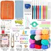XSEINO Crochet Kit with Step-by-Step Video Tutorials，Premium Bundle Includes 12 Roll x50Yard Acrylic Yarn Balls, 12 Crochet Hooks, Crochet Bag and All Accessories Kit, Crochet Kit for Beginners