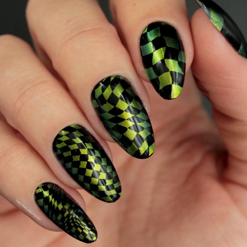 Maniology Checkmate Nail Stamping Plate, Chessboard-Inspired Manicure, Checkered Nail Art Designs