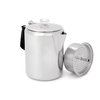 GSI Outdoors Percolator Coffee Pot I Glacier Stainless Steel with Silicone Handle for Camping, Backpacking, Travel, RV & Hunting - Stove Safe - 12 Cup