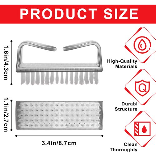 12Pcs Handle Grip Nail Brush, HOFASON Nail Brush for Cleaning Fingernails Manicure Scrub Hand Brushes to Cleaner Under Nails, Nail Cleaning Brush Pedicure Scrubbing tool Use for Foot Toenail Women Men
