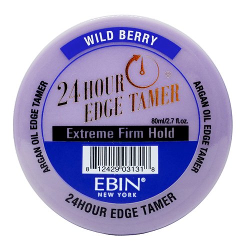 EBIN NEW YORK 24 Hour Argan Oil Edge Tamer Refresh (2.7oz/ 80ml, Wild Berry) | Extreme Firm Hold, Smooths & Tames Frizz | No Flaking or Drying | High Shine, Long Lasting, All Hair Types, Styling Gel.