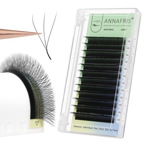 ANNAFRIS 3D Premade Fan W Shape Clover Eyelash Extensions 0.07 D Curl 8-15mm Mix Volume Self Fanning W Lash Extensions Makeup Supplies Professional Use(0.07 D, 8-15mm Mix)