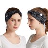 Vinyl Quote Me 4 Pieces headbands with buttons mask Boho yoga fashion Headband knotted elastic button headband for face mask nurses women masks head bands stretch wide
